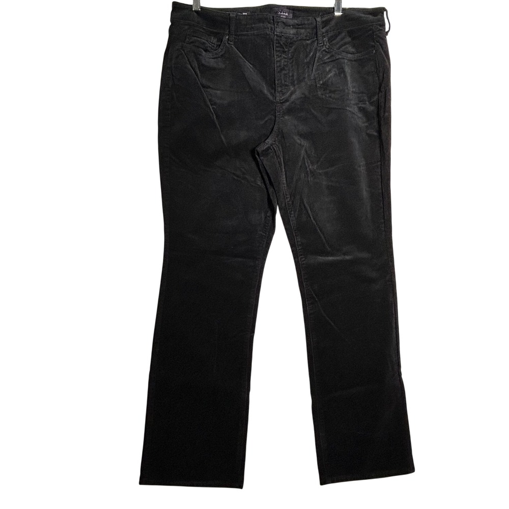 NYDJ Marilyn Straight Corduroy Pants Black Size 16 Lift‎ Tuck Technology